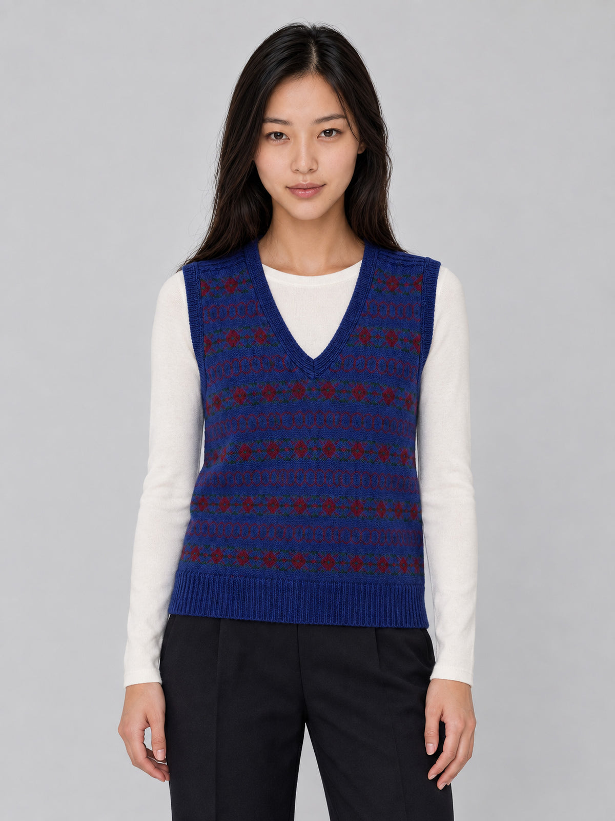 Chaleco Ileana de Soeur en punto jacquard MULTICO VIOLET para mujer