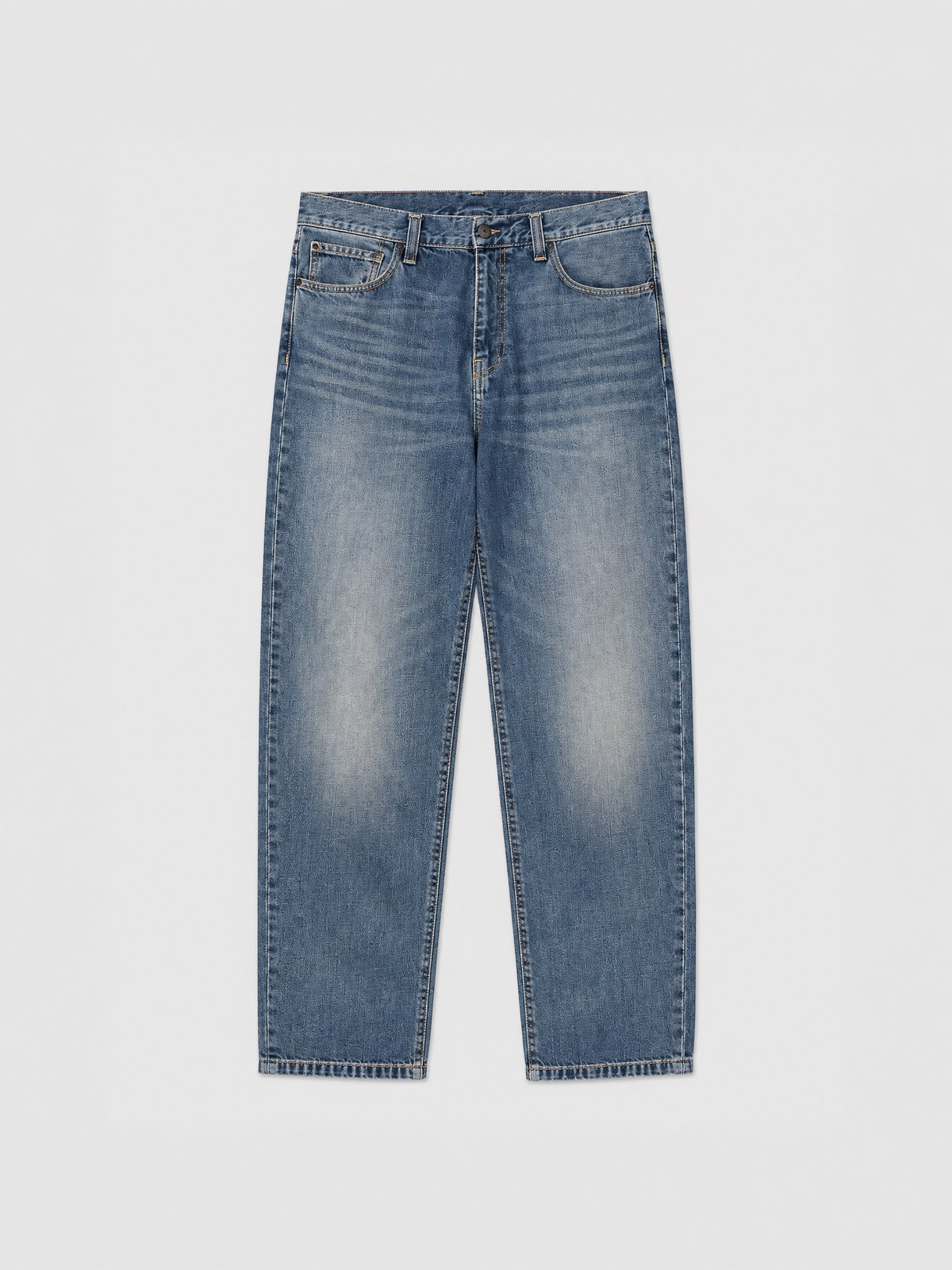 Aaron Pant de Carhartt WIP en Blue Mid Worn Used