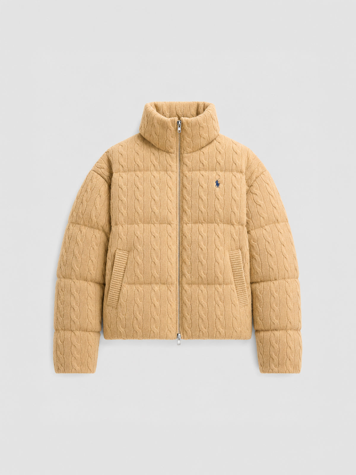 Chaqueta Cable Wool-Cashmere Puffer de Polo Ralph Lauren en camel