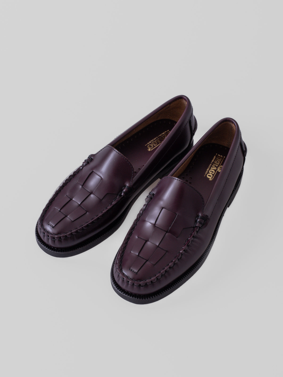 SEBAGO FRANK BRAIDED WOMAN, BROWN BURGUNDY, mujer: mocasín