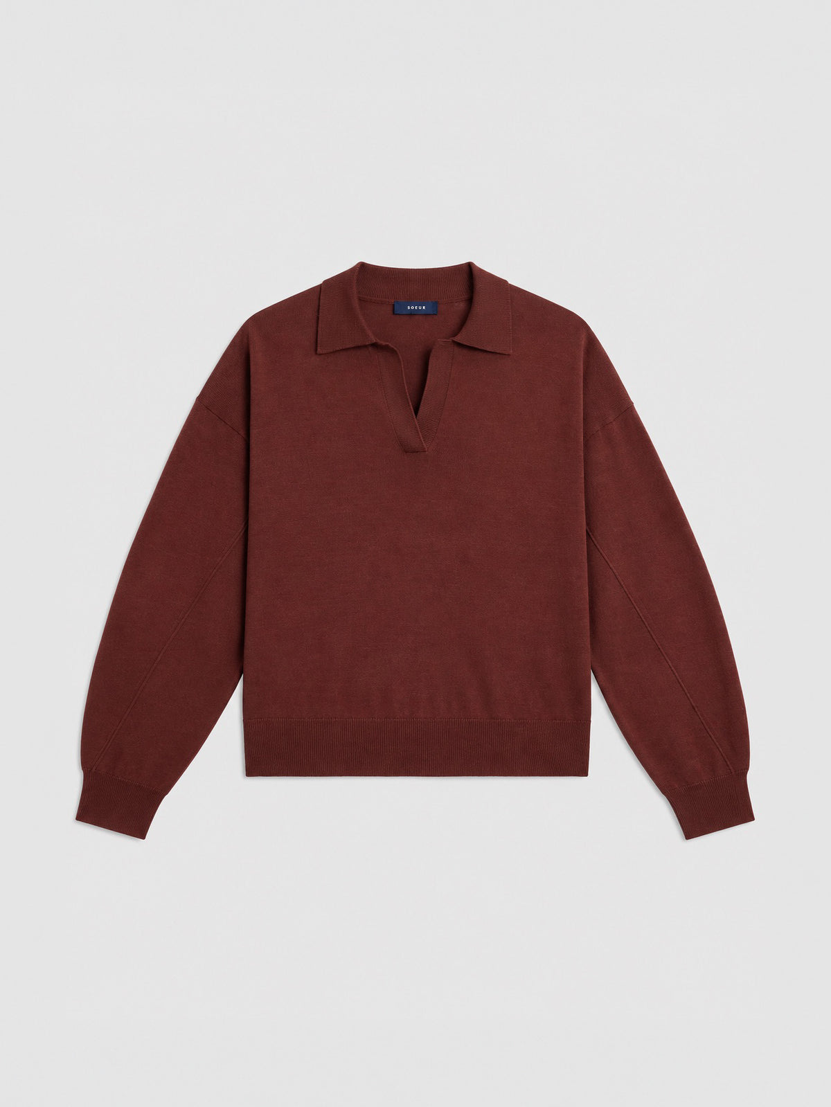 Polo Fleming de Soeur en lana merino ACAJOU para mujer