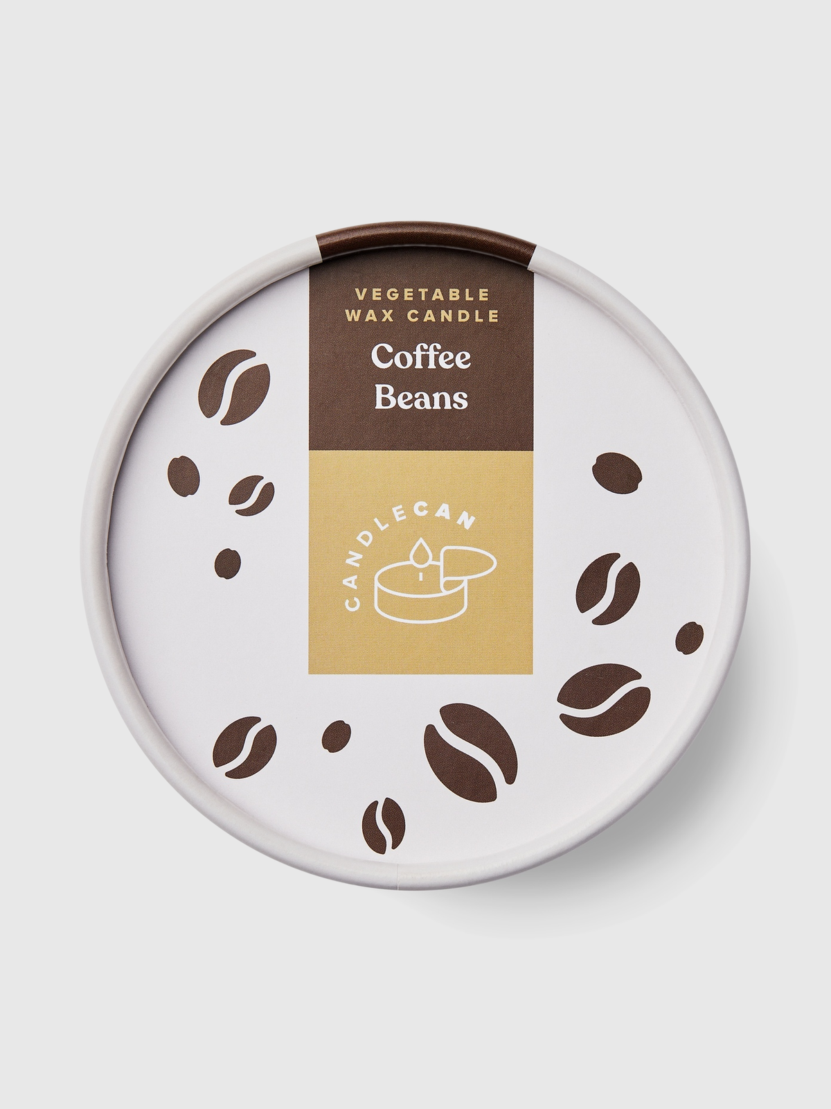 Vela CANDLEHAND Coffee Beans Candle con relieve de granos de café en lata