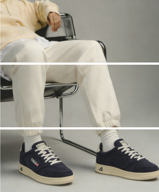 Sneakers urbanas Medalist Aulm UH11 Autry en color blanco y detalles en gris, perfectas para un look casual y moderno para hombre. Diseño cómodo y elegante para el día a día..