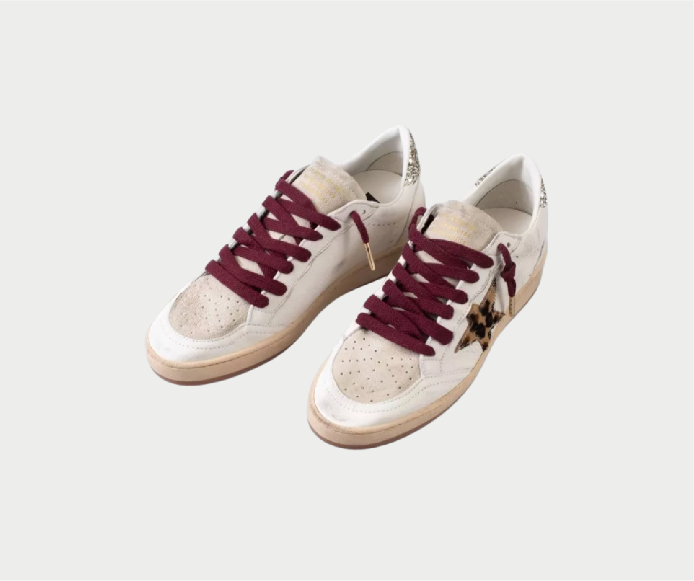 Zapatillas Golden Goose Ball Star de piel con estrella en contraste para mujer