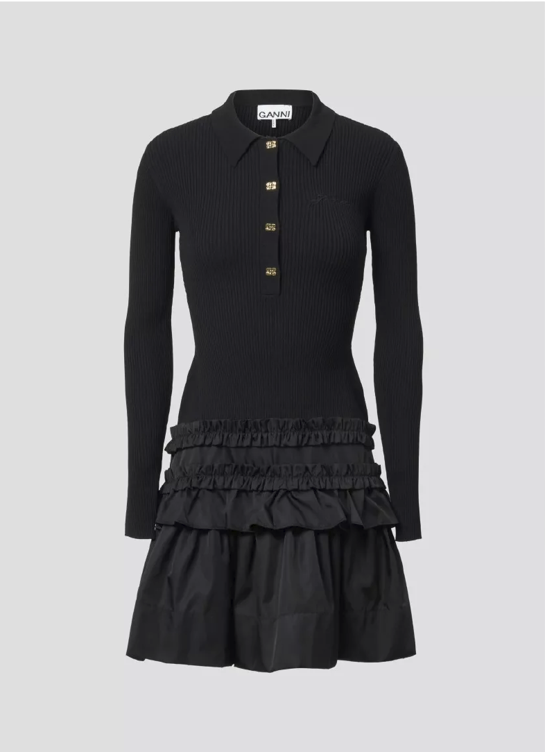 Vestido Bajo Texturizado Ganni