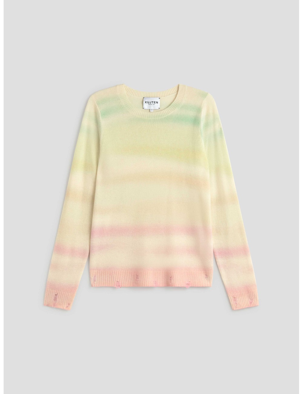 Jersey tie-dye cashmere Kujten modelo Nala tonos pastel invierno 2025 en MARFRANC