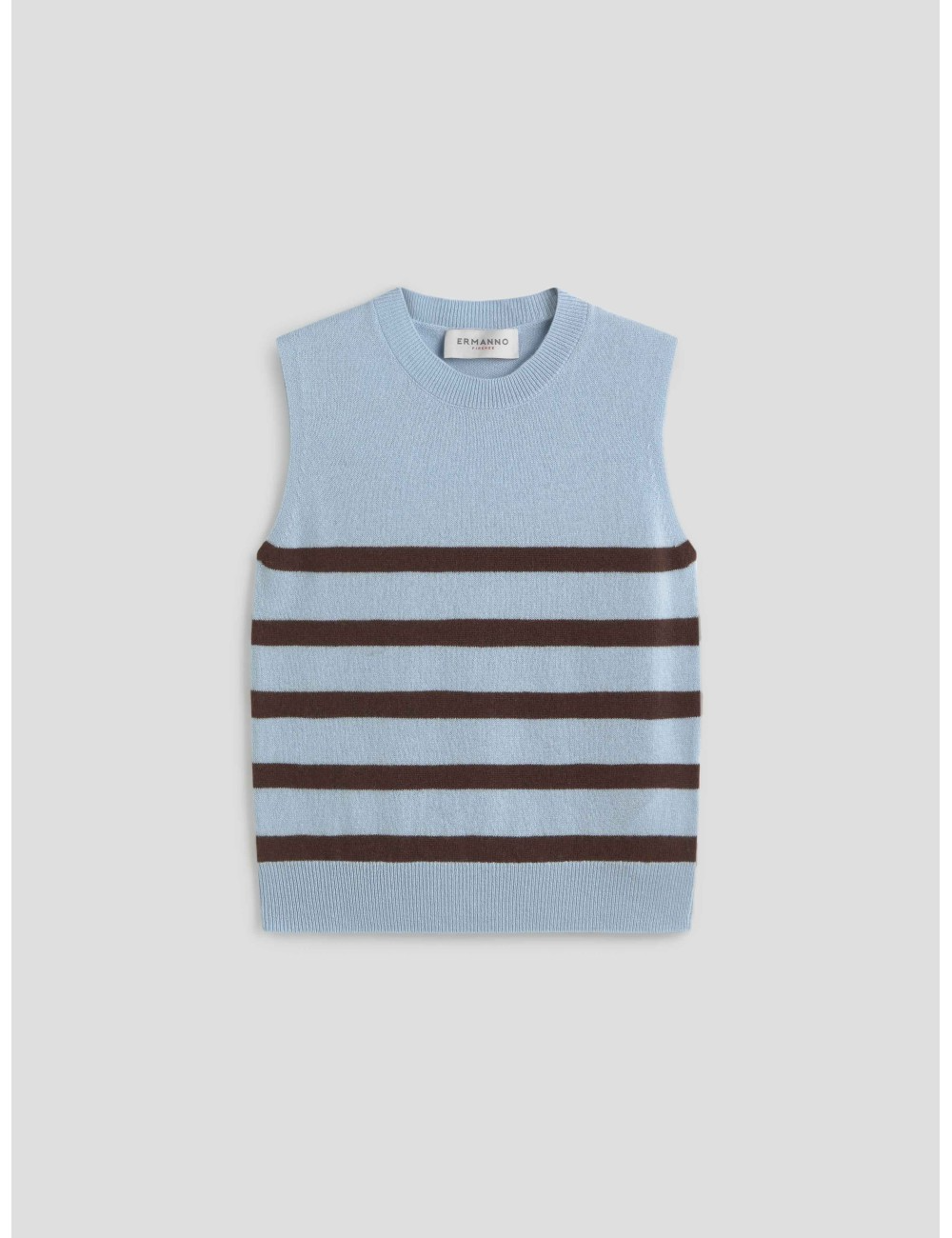 Chaleco a rayas en lana y cashmere Ermanno Firenze invierno 2025 en MARFRANC