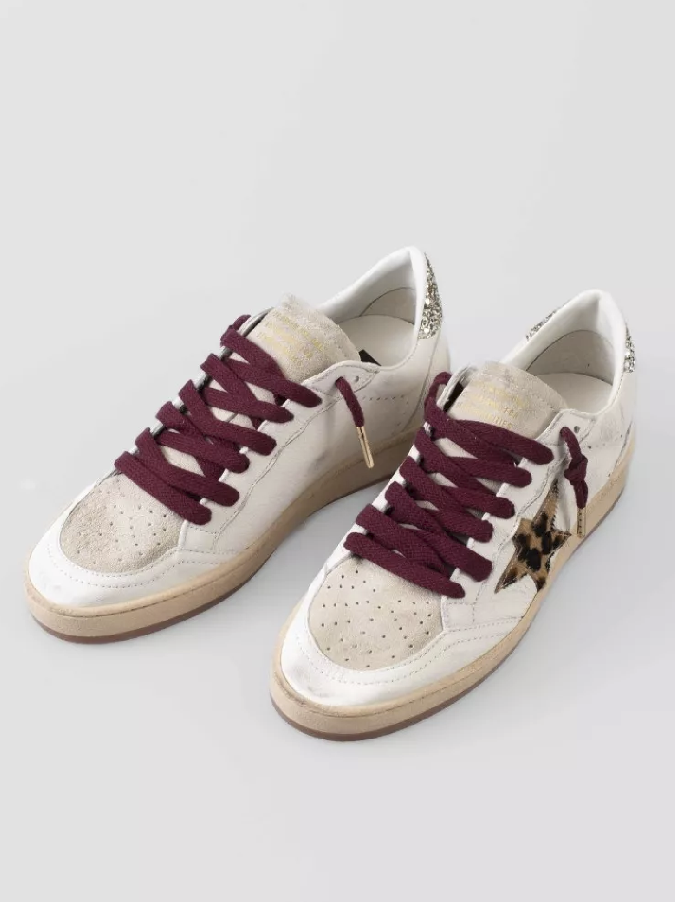 Zapatillas Golden Goose Ball Star de piel con estrella en contraste para mujer